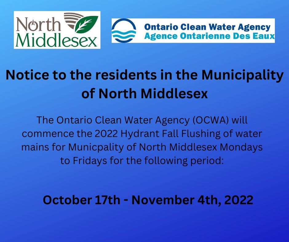 Notice to the residents - 2022 Hydrant Fall Flushing | North Middlesex
