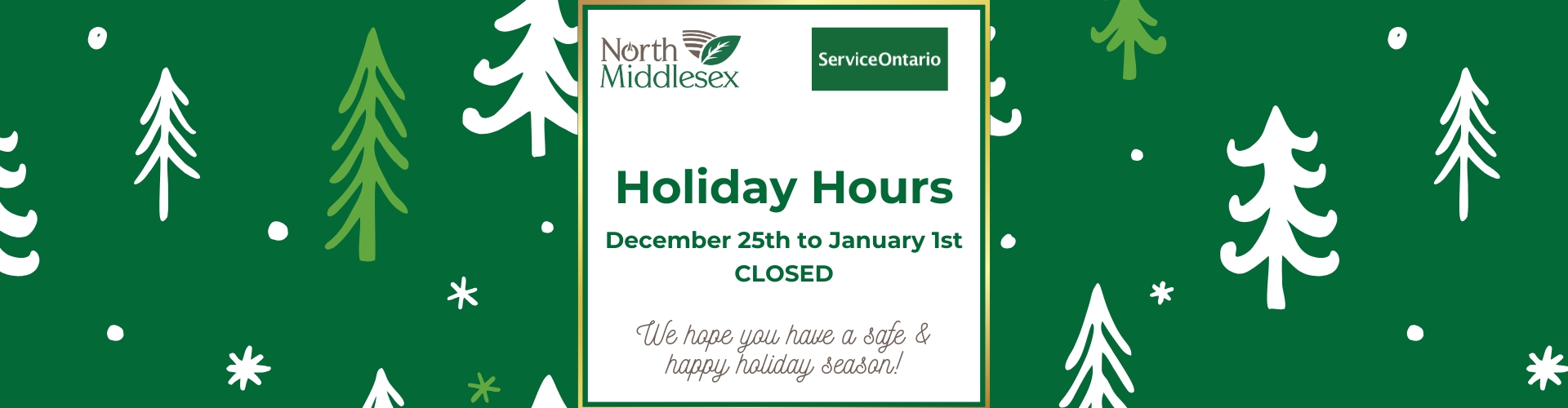 Holiday Hours Homepage Slider