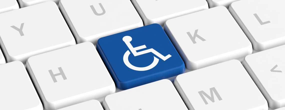 Accessibility Partial picture of keyboard with an accessible icon