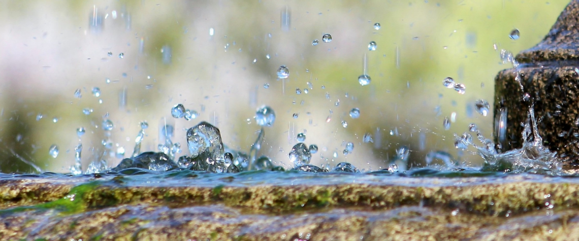 water droplets on ledge