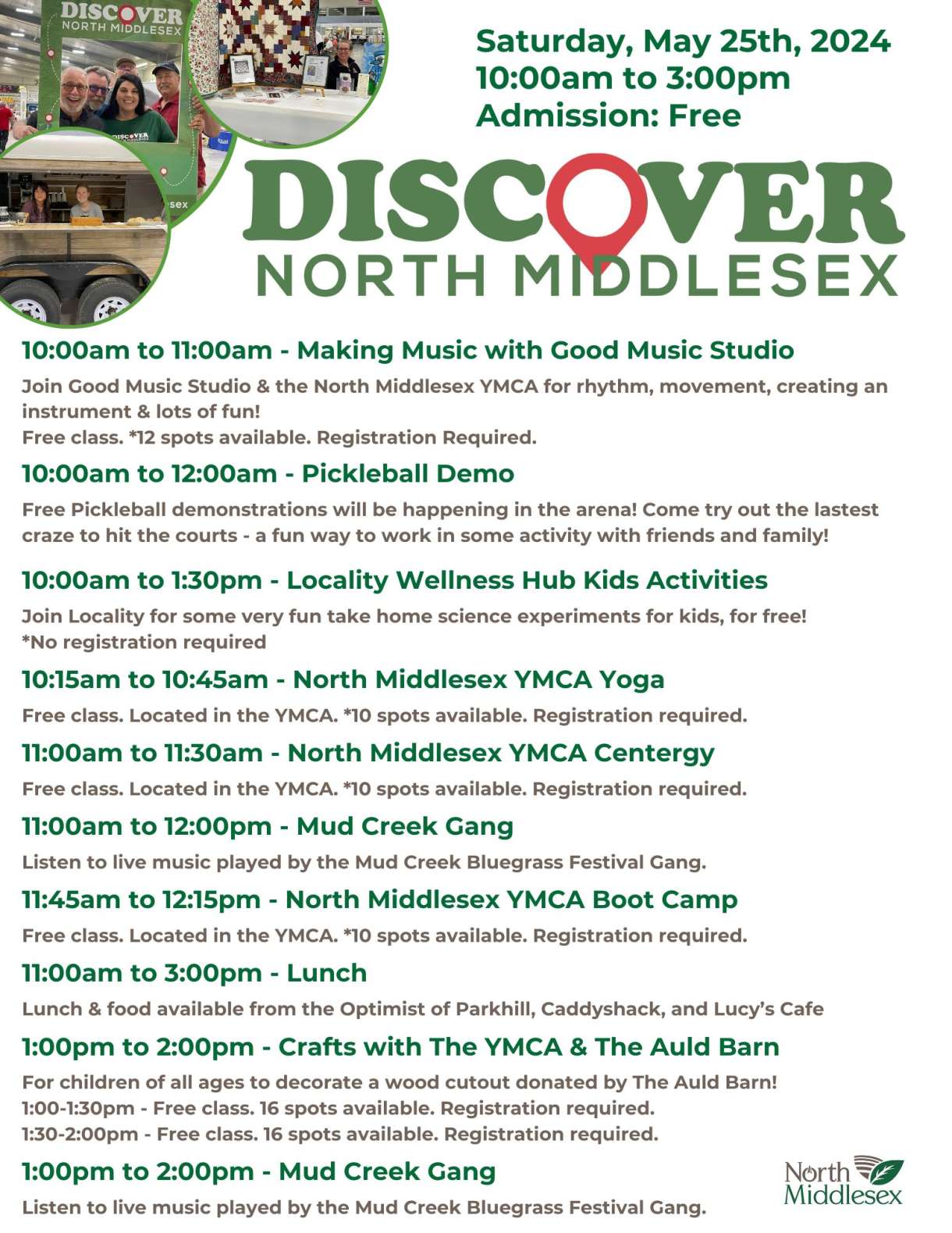 Discover North Middlesex Schedule